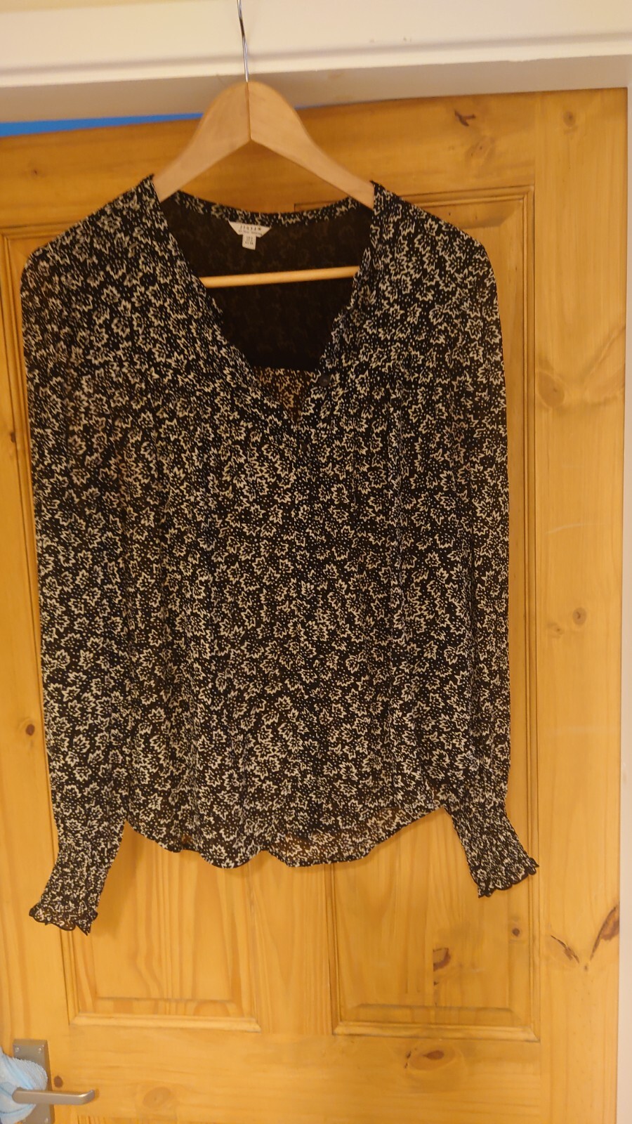 jigsaw blouse size 12 black cereal leaf pattern eBay