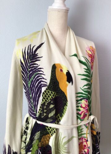 Anthropologie Moth Tropical Parrot Bird Cardigan Top - Picture 3 of 12