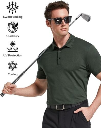 Paquete de 5 camisas polo para hombre TELALEO secado rápido manga corta rendimiento - Imagen 3 de 5