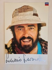 Luciano Pavarotti (Italian Opera Tenor) Signed Autographed Large Fan Card