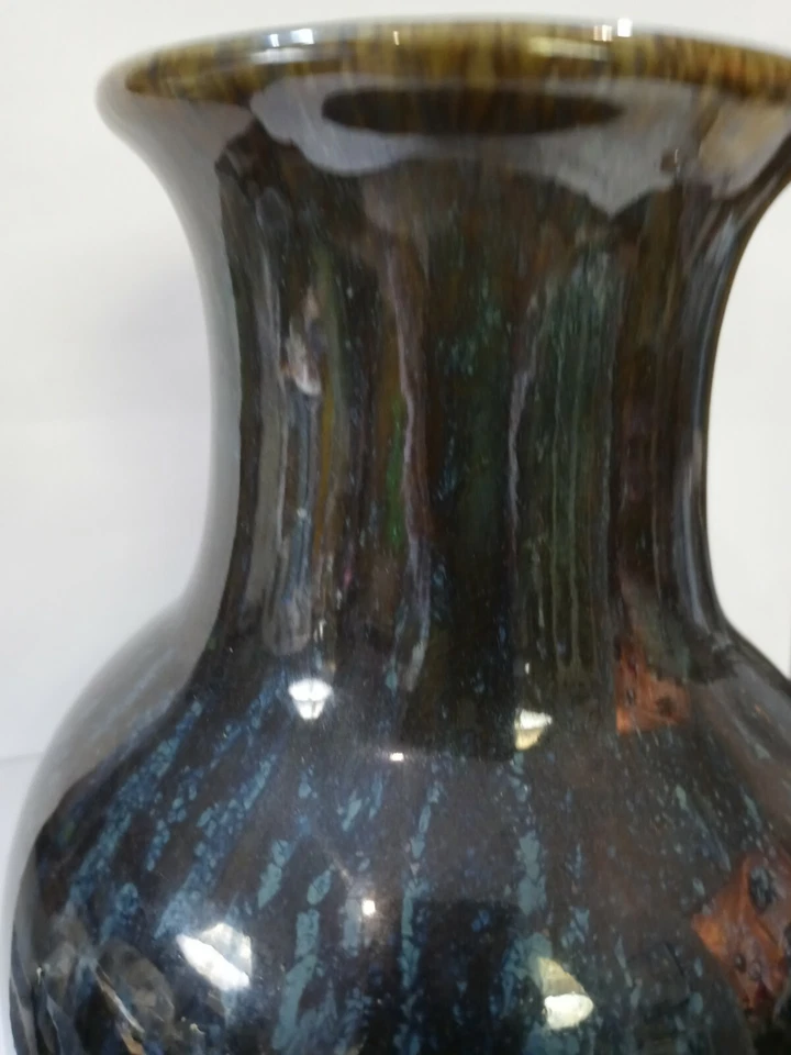 Jarrón botella cerámica brillo reactivo Elegant Expressions by Hosely Brown 11" Lge Foto 3 de 4