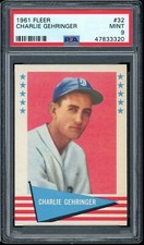 1961 Fleer Baseball #32 Charlie Gehringer PSA 9