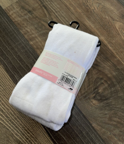 Trimfit Tights Size 10-14 White Cable Made USA New stained - Picture 4 of 10
