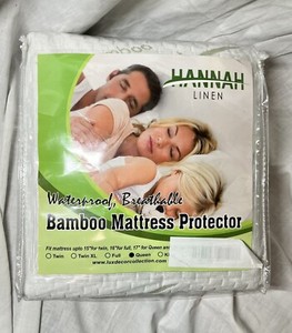 NEW Bamboo Mattress Protector/Cover-Waterproof Breathable-Queen SizeHannah Linen