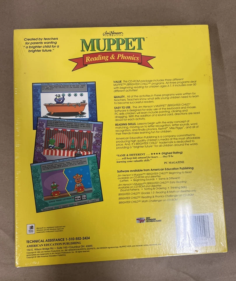 Vintage Jim Henson Interactive Muppets Reading And Phonics CD-Rom 1994 NOS - Image 2 of 4