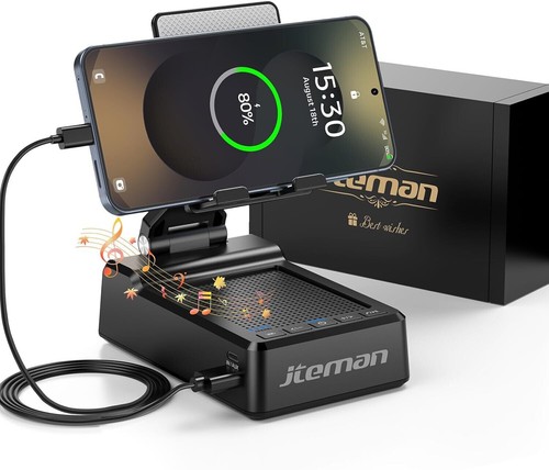 JTEMAN Gifts for Men Women,Adjustable Cell Phone Stand with Bluetooth Speaker an - 第 1/8 張圖片