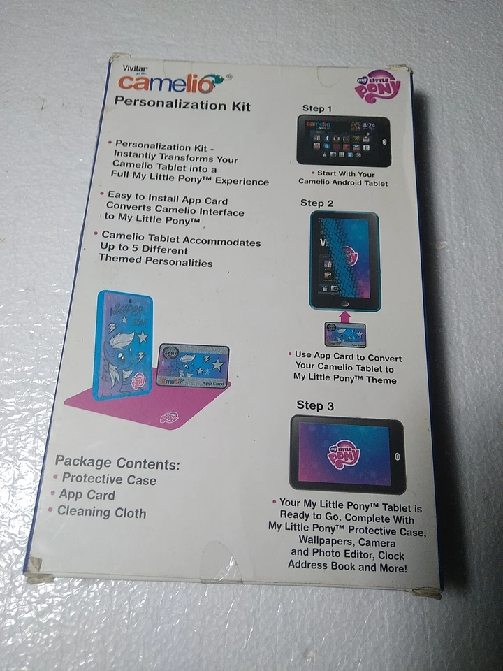 My Little Pony Tablet Personalization Kit w Case, Card & Cloth Vivitar Camelio - Image 2 of 2