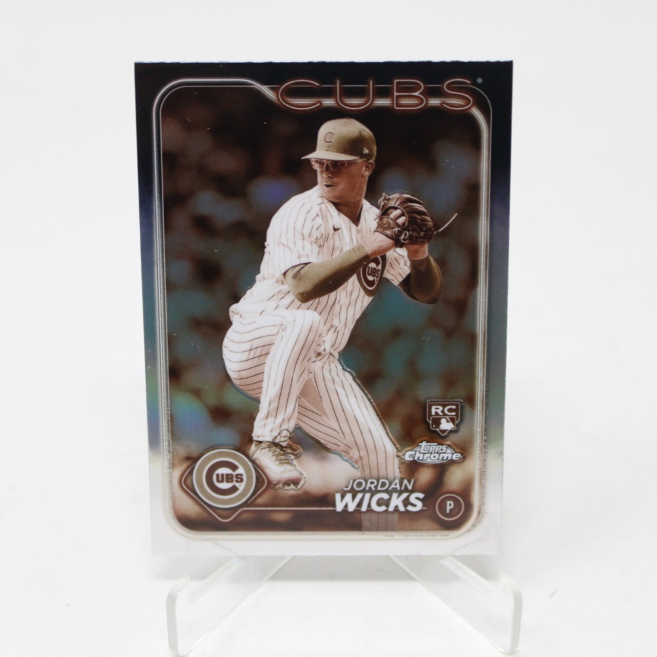 Jordan Wicks RC Sepia Refractor Card 2024 Topps Chrome #67 Cubs Parallel insert