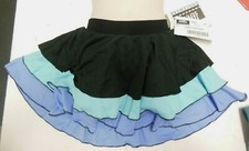 3 Layer Dance skirt black Periwinkle sky blue Girls size small childballet skirt