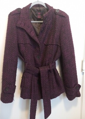 ジャケット・アウター NEU_IN 23AW Button-downcollarwool jacket Neu Look Womans Jacket Size Large-Belted-Lined-5ButtonDown+