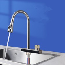 Brushed Nickel Kitchen Faucet Pull Out Tap Digital display Sprayer Single Handle