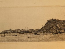 SCUOLA FRANCESE XIX RARA INCISIONE ACQUA FORTE MARINA IMPRESSIONISMO 1870 1880