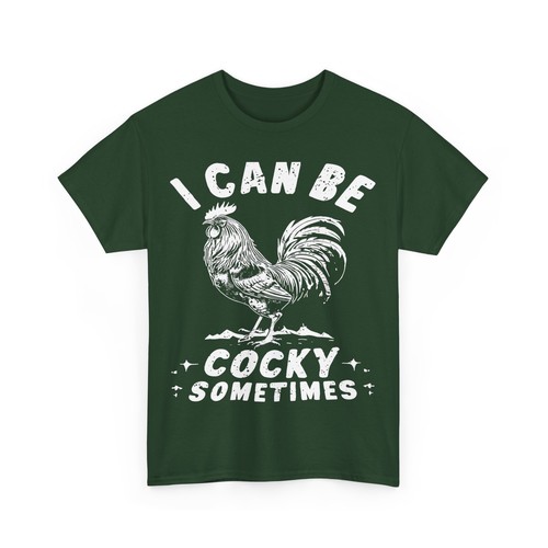 Cocky Rooster Unisex Heavy Cotton Tee, Funny Gift for Bird Lovers, Casual Wear - Picture 20 of 29