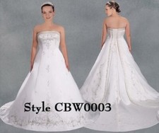 Amy Lee White Wedding Gown w/Silver accents size 12 - New