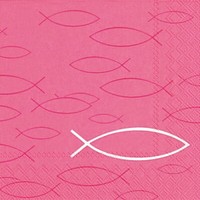"40 Servietten\"Peaceful Fish Pink*Konfirmation*Fisch*Kommunion Taufe Tisch-Deko"