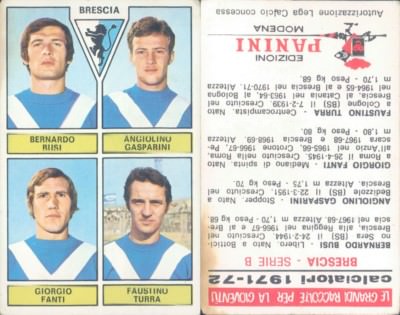 Fußballer Panini A- 1971/72 Figurine Sticker Brescia-Busi / Gasparini ...