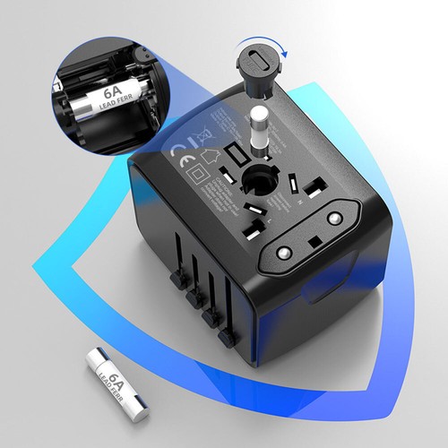 WoCFd Travel Adapter 3 USB & Type-C Port Charger US/UK/EU/AU Plug Converter FZ - Picture 12 of 18