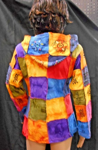 RISING INTERNATIONAL NEPAL HIPPIE HOODIE Patchwork JACKET FAIR TRADE - Picture 2 of 2