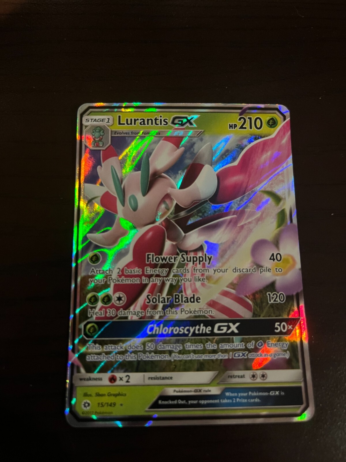 Pokémon Card Lurantis GX Sun & Moon Base Set 15/149 Rare NM