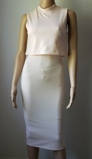 BOOHOO Women Very Light Peach Midi Maxi Pencil Dress size US 2 UK 6