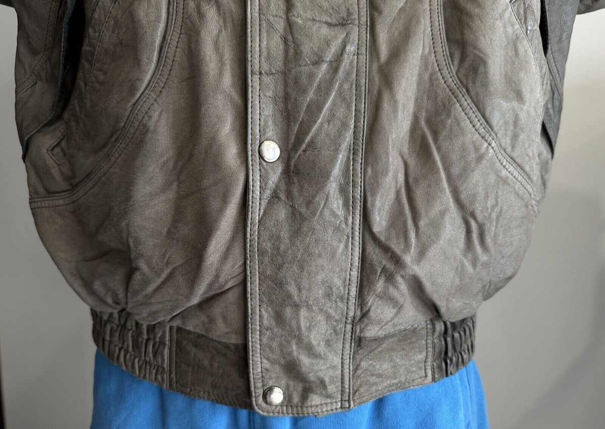 Vintage 1990s Valentino Uomo Distressed Leather Bomber
