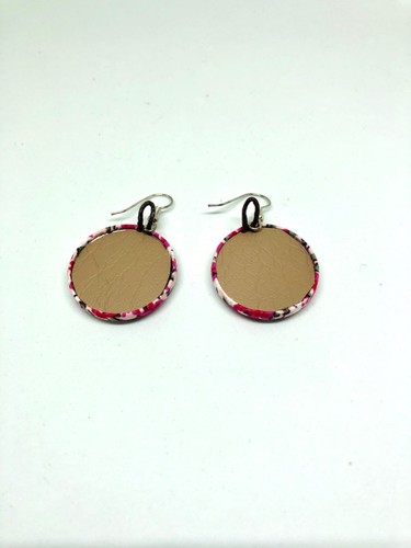 Leopard Red White Polkadot Long Silver Chain Round Pendant Earrings Necklace Set - Picture 32 of 33