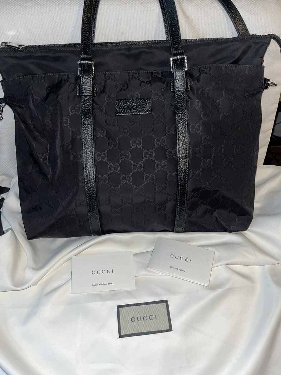 Gucci 黒 ナイロン バッグ ストライプ GUCCI GG Supreme Monogram Belt Bag Ebony New Large Size