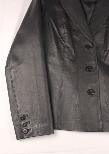 East 5Th Women's 3X Black 100% Genuine Leather Jacket Button-Up - Picture 6 of 17