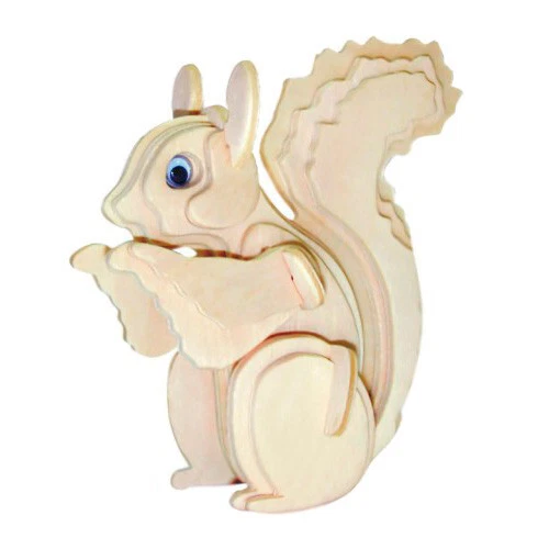 ETNA ILAWA Eichhörnchen 3D Holzbausatz Säugetier Nager Holzpuzzle Steckpuzzle Holz Tier