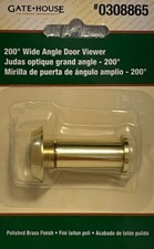 Visor de puerta gran angular de 200 grados Gate House - Acabado de latón pulido - 0308865