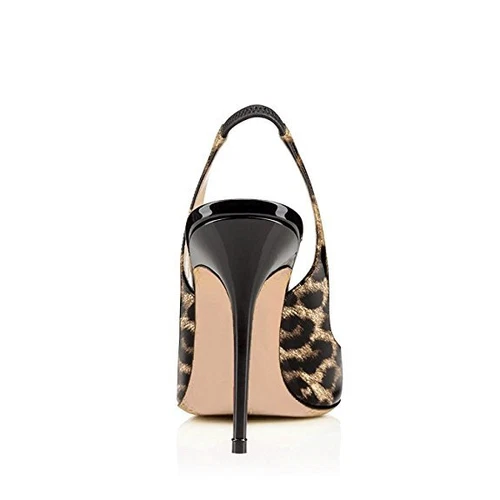 Patent Leather Women's Pumps Round Toe High Heels Slingback Shoes Sandals Size - Picture 36 of 37