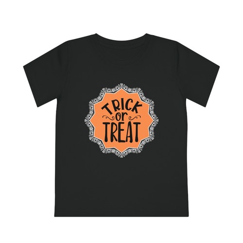 Trick or Treat Halloween Kids Organic Cotton Creator T-Shirt multiple colors