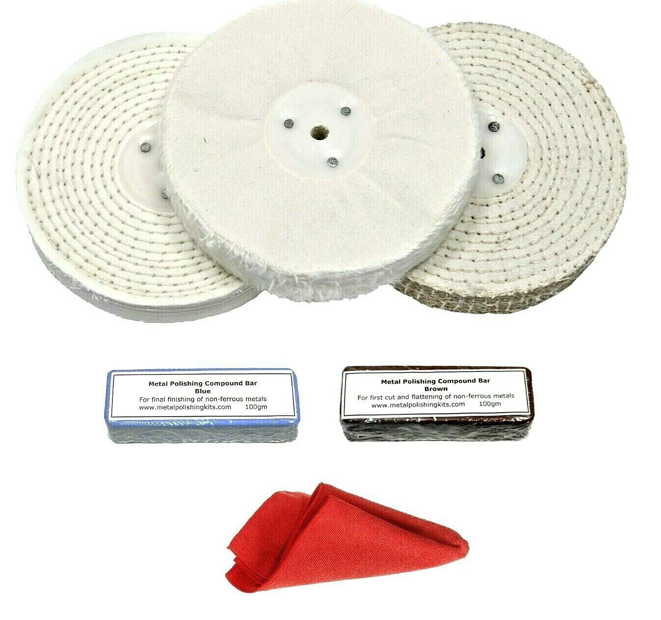Metal Polishing Wheels Mops 6” x 1”+ Aluminium Alloys Brass Metal Polishing Bars