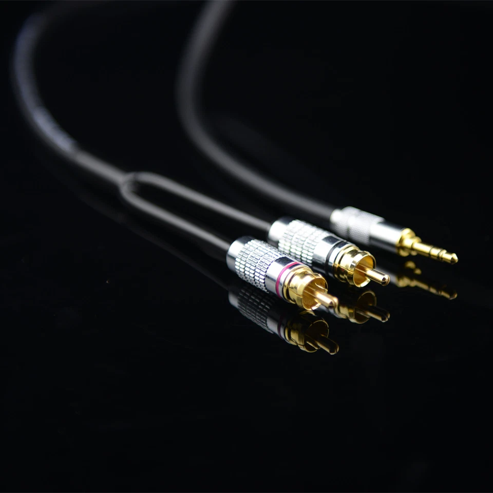 Audiophile Audio Cable 3.5mm Male to 2 RCA Male Audio Stereo Y Splitter adapter - Image 3 of 4