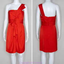 BCBGMaxAzria Palais One Shoulder Cocktail Prom Dress, jewel red, size 8