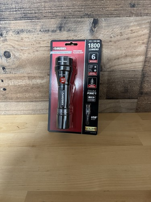 #ad Husky 1800 Lumens LED Dual Power Rechargeable Focusing Aluminum Flashlight $13.99