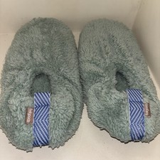 Womens Fuzzy House Slippers Green Plush Soft Slide Shoes Warm 7/7.5