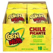 Corn Nuts Chile Picante Con Limon 1.7 oz Pack of 18 Crunchy Snack Bags