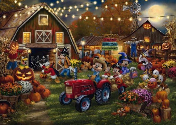 Schmidt Thomas Kinkade: Disney Mickey & Minnie Pumpkin Festival (1,000 Pieces)-image