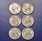 Lot of (6) AU/BU Silver Washington Quarters (1948-P,D, 1949-P,D, & 1951-P,S)