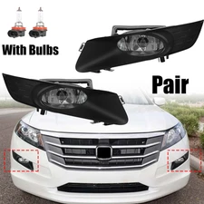 For 2010 2011 2012 Honda Accord Crosstour Bumper Fog Lights W/Black Bezel+Bulbs