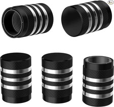 Tire Valve Caps - 5 Pack Tire Air Cap Metal with Plastic Liner Corrosion Resista