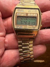 Vintage Seiko Chronograph LCD A127-5020 Digital Gold Plated Men's Watch 1979