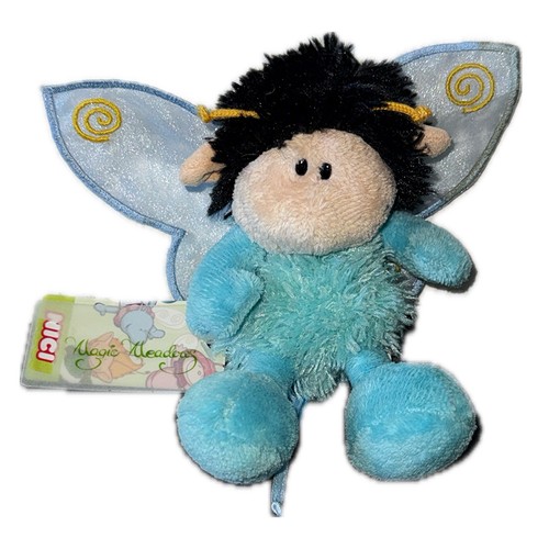 mit Etikett: Nici Stofftier Magic Meadows 2005 Elfe Fee mit Flügeln Blau