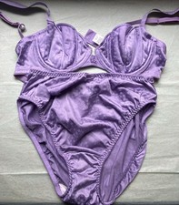 Vintage Christian Dior Satin Tulip Bra  Panty Lingerie Set