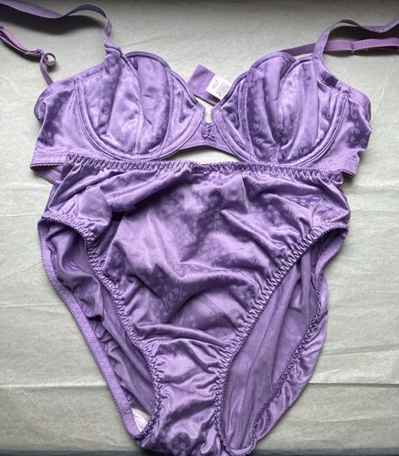 Vintage Christian Dior Satin Tulip Bra & Panty Lingerie Set