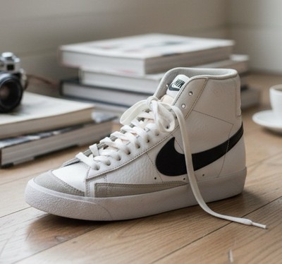Nike Blazer Mid 77 Vintage White Black Classic Sneakers Youth 5Y DA4086-100