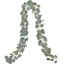Artificial Eucalyptus Garland Faux Silk Eucalyptus Leaves Vines Handmade Garl...