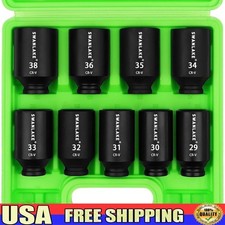 Metric Spindle Axle Nut Impact Socket Set CR-V Steel W/ Storage Case New