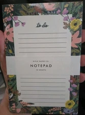 Rifle Paper Co Notepad 75 Sheets TO DO Sealed 4.25”x6.5”